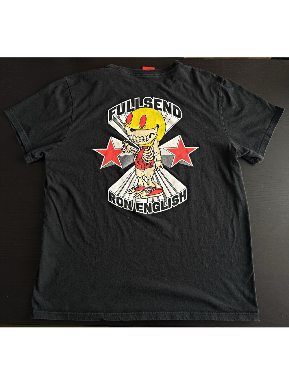 Full Send x Ron English Premium Tee Black Graphic T Shirt Mens XL MD895C